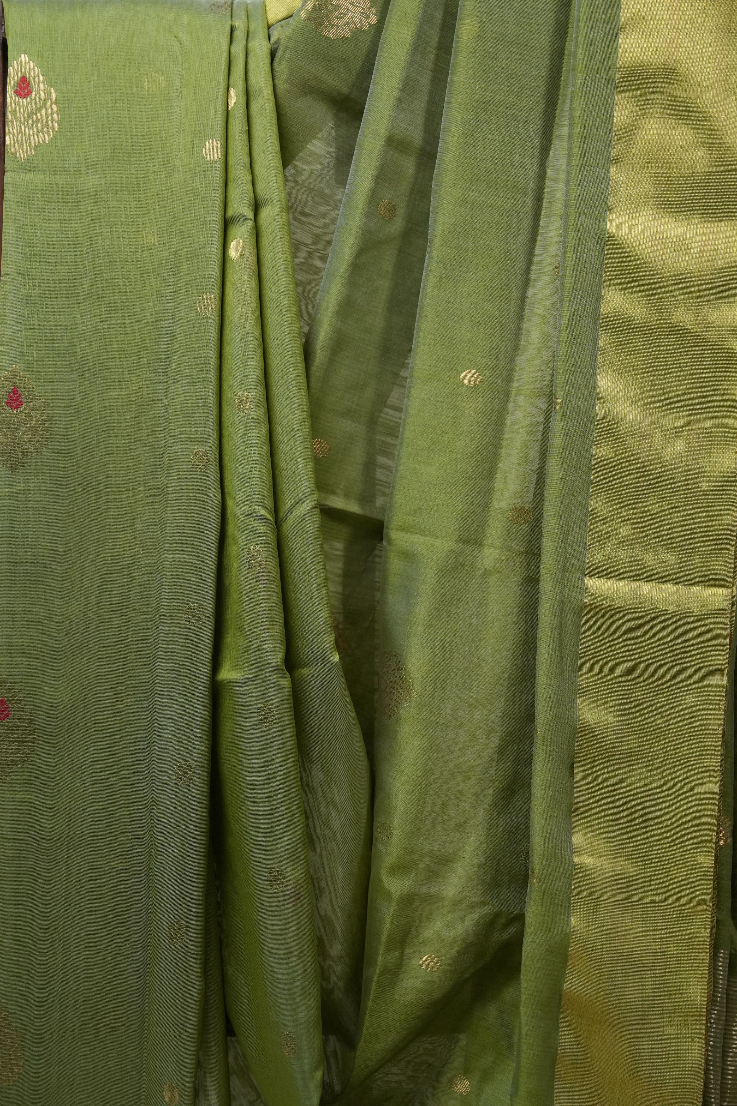 Green Chanderi Cotton Silk Saree - SRGCSS330