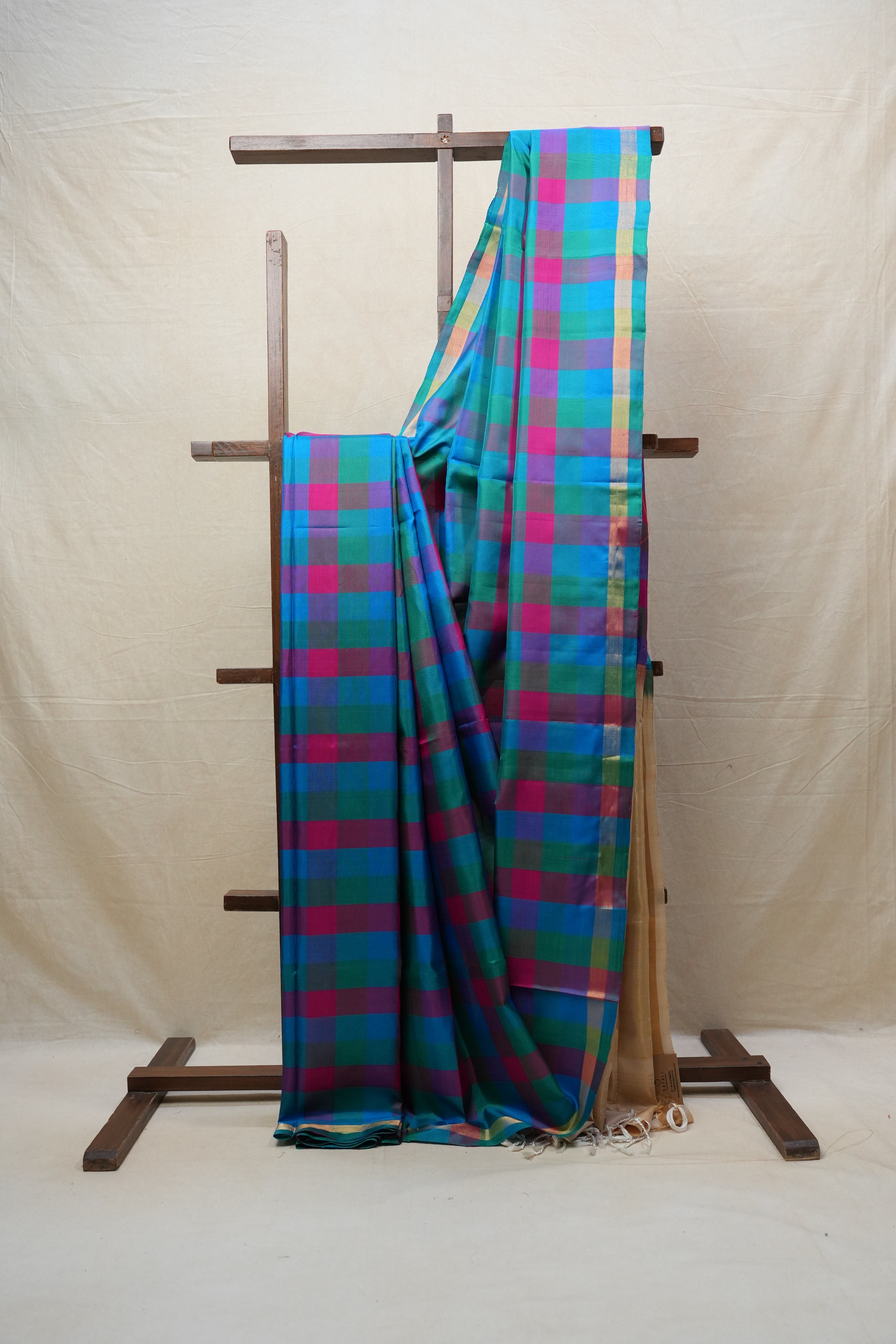 Multicolor Soft Silk Saree - SRMSSS300
