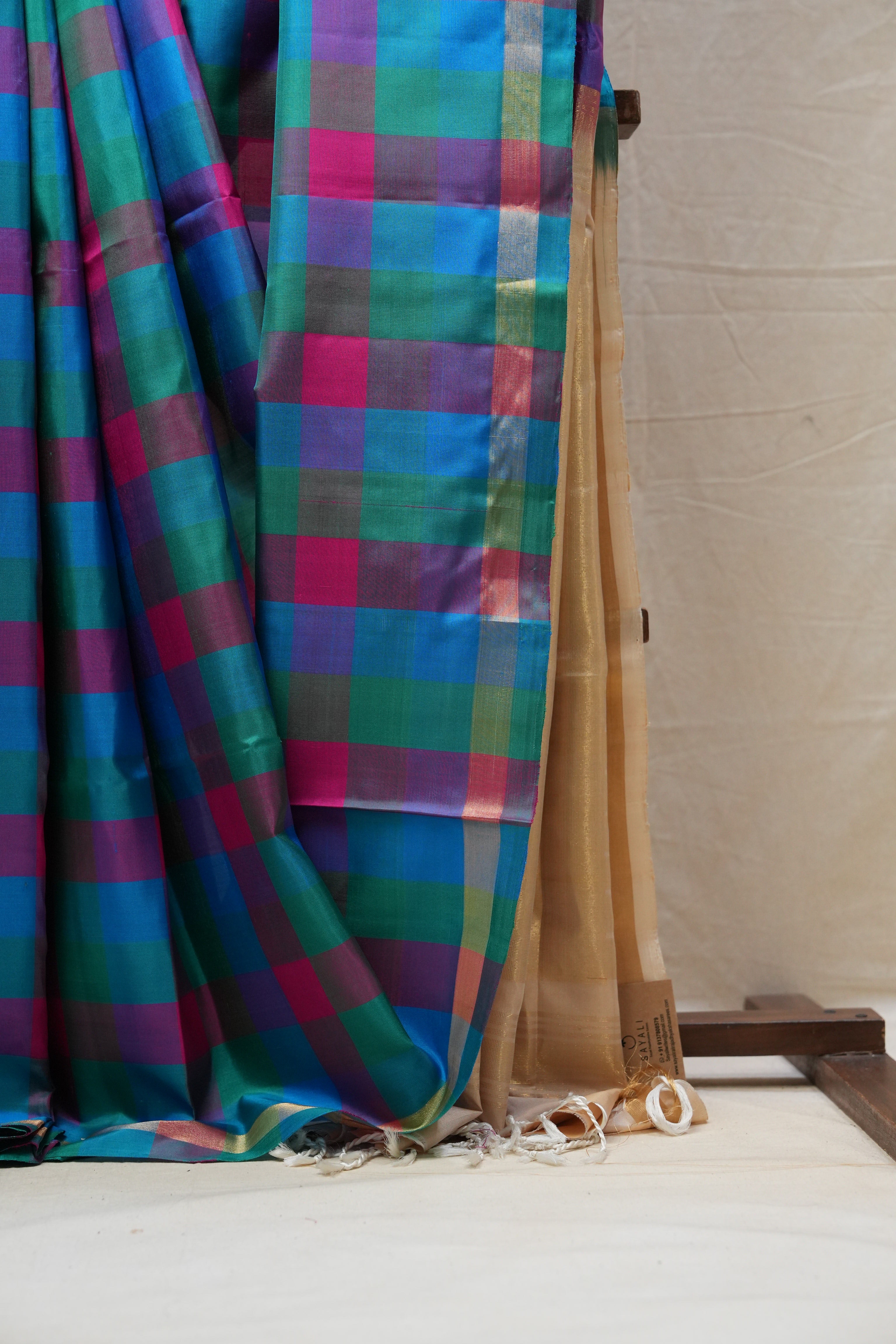 Multicolor Soft Silk Saree - SRMSSS300