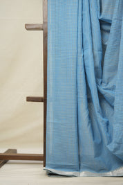 Sky Blue Cotton Mangalgiri Saree - SRSBCMS42