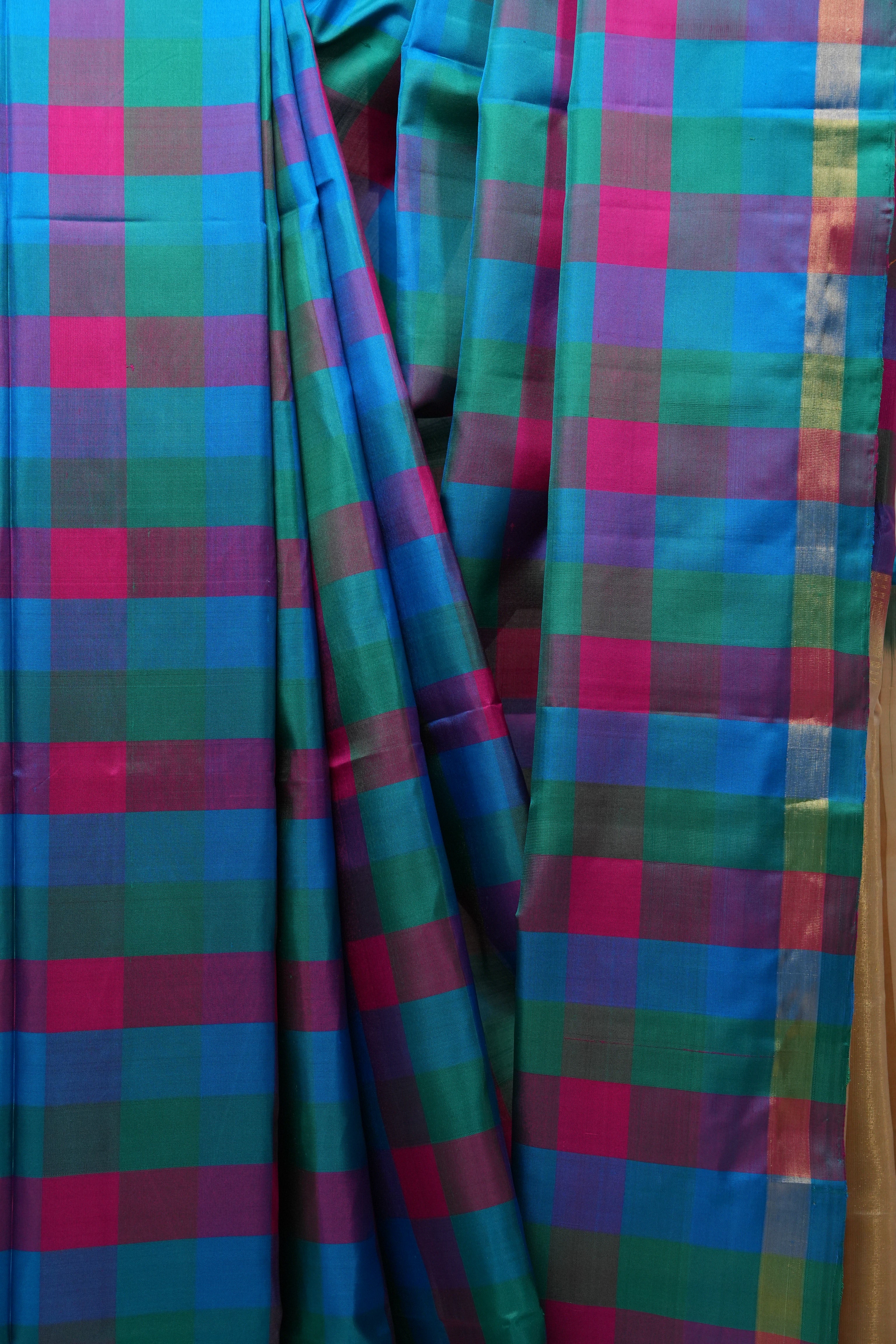 Multicolor Soft Silk Saree - SRMSSS300