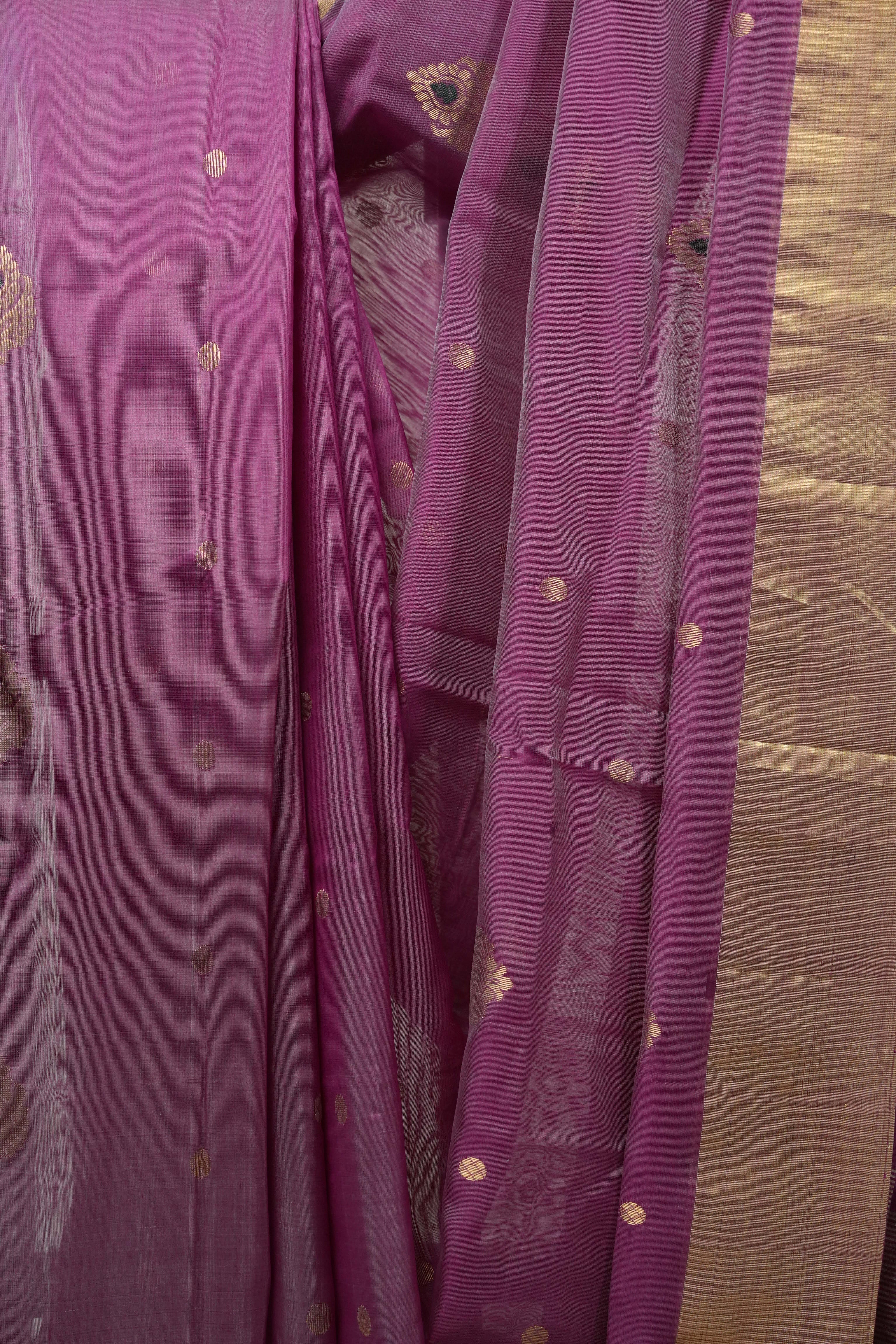 Pink Magenta Chanderi Cotton Silk Saree - SRPMCSS326