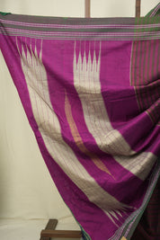 Magenta Cotton IIkal Saree - SRMCIS1077