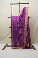 Purple Chanderi Cotton Silk Saree - SRPCSS365
