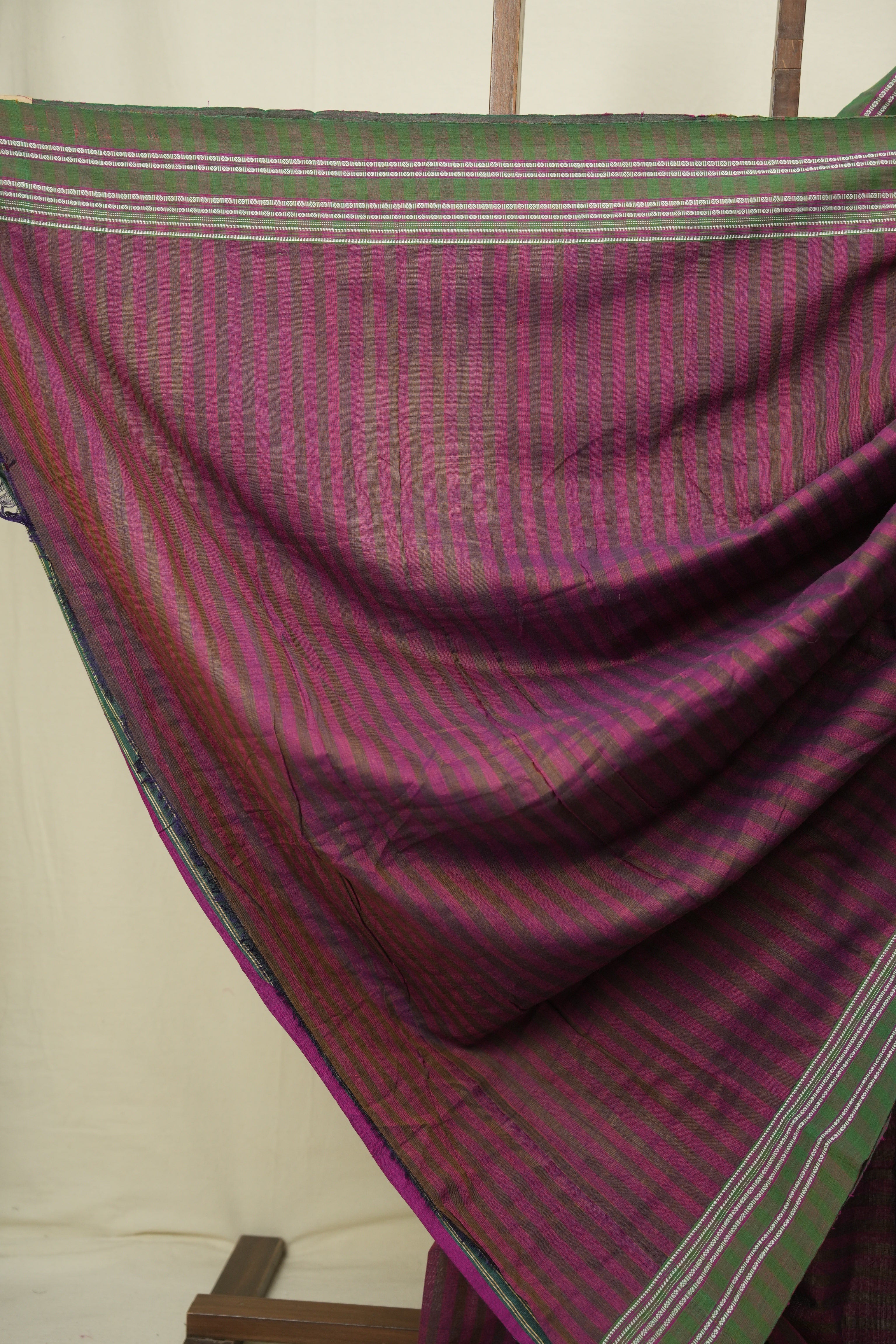 Magenta Cotton IIkal Saree - SRMCIS1077