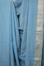 Sky Blue Cotton Mangalgiri Saree - SRSBCMS42