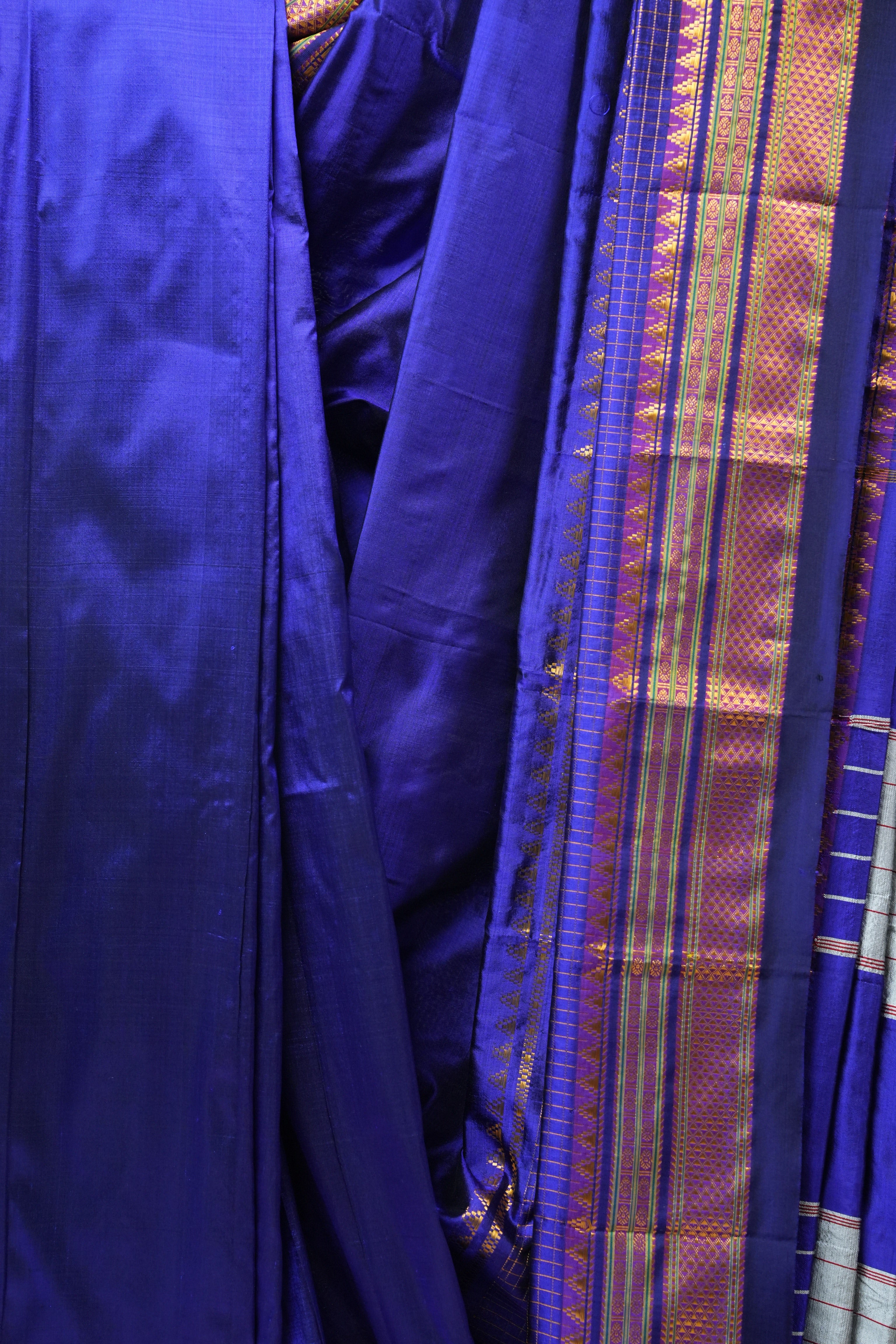 Blue Silk Ilkal Saree - SRBSIS135