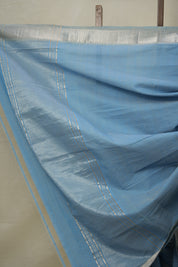 Sky Blue Cotton Mangalgiri Saree - SRSBCMS42