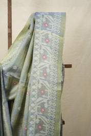 Dual Tone Blue Jamdani Tussar Silk Saree - SRDTBJTSS0001