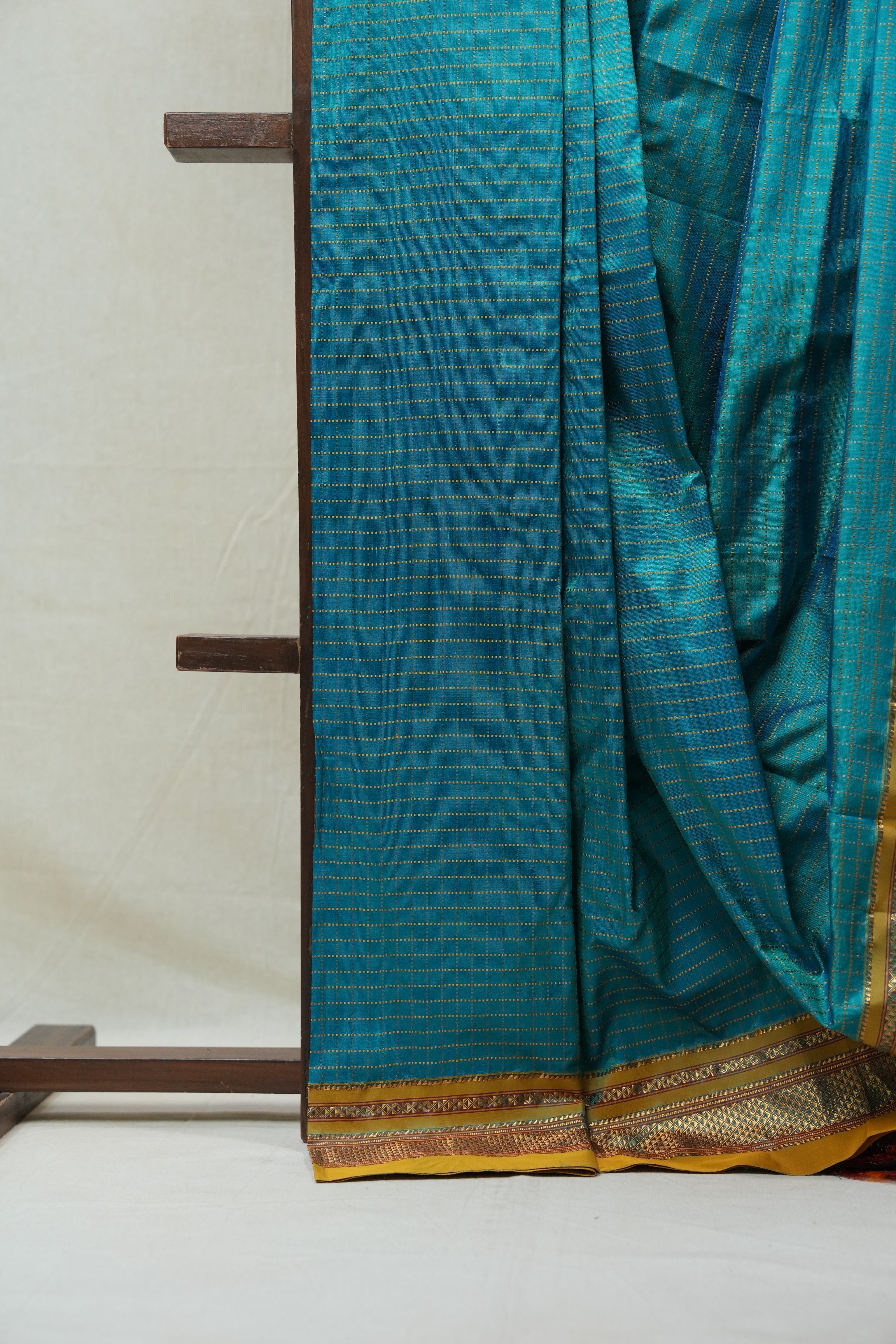 Turquoise Blue Silk Ilkal Saree - SRTBSIS141