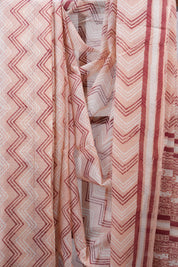 Peach HBP Kota Doria Saree - SRPKDS120