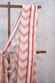 Peach HBP Kota Doria Saree - SRPKDS120
