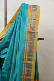 Turquoise Blue Silk Ilkal Saree - SRTBSIS141