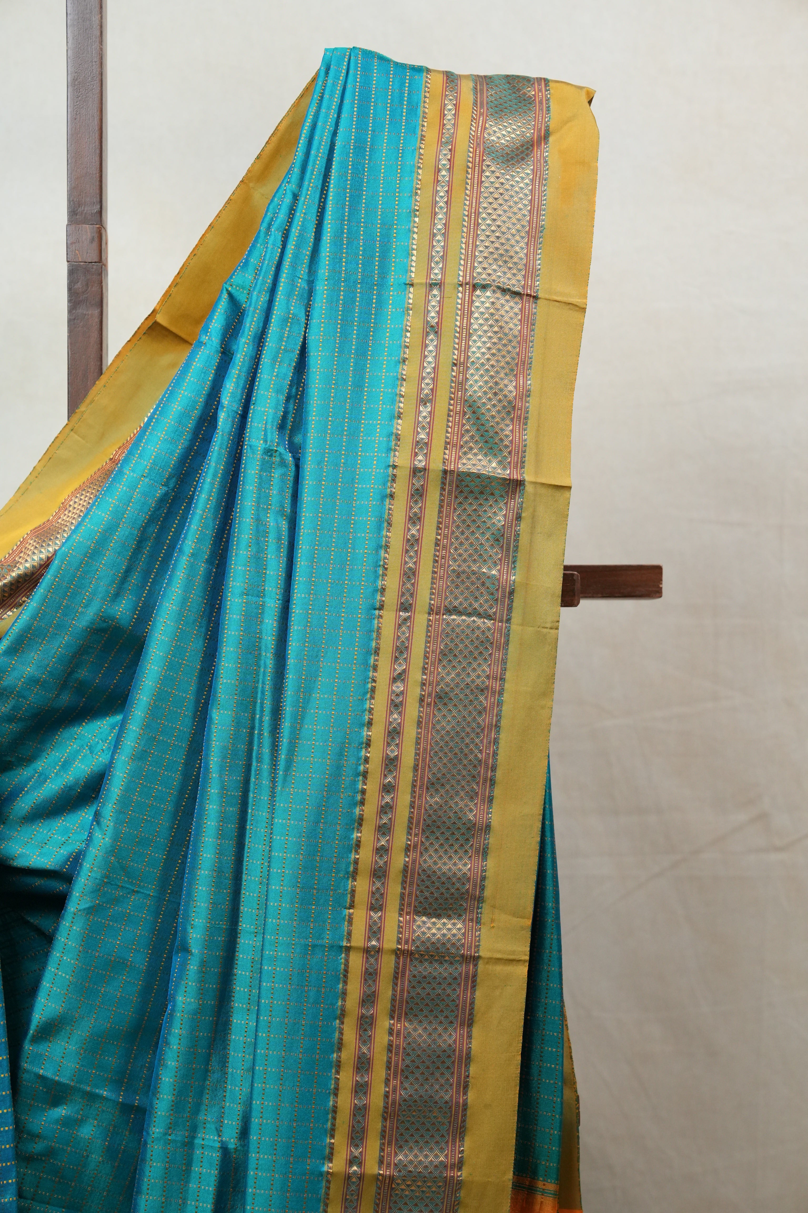 Turquoise Blue Silk Ilkal Saree - SRTBSIS141