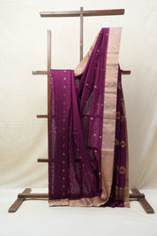 Purple Chanderi Cotton Silk Saree - SRPCSS363