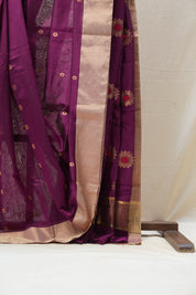 Purple Chanderi Cotton Silk Saree - SRPCSS363