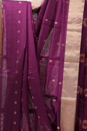 Purple Chanderi Cotton Silk Saree - SRPCSS363