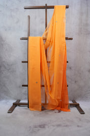 Orange HBP Kota Doria Saree - SROKDS122