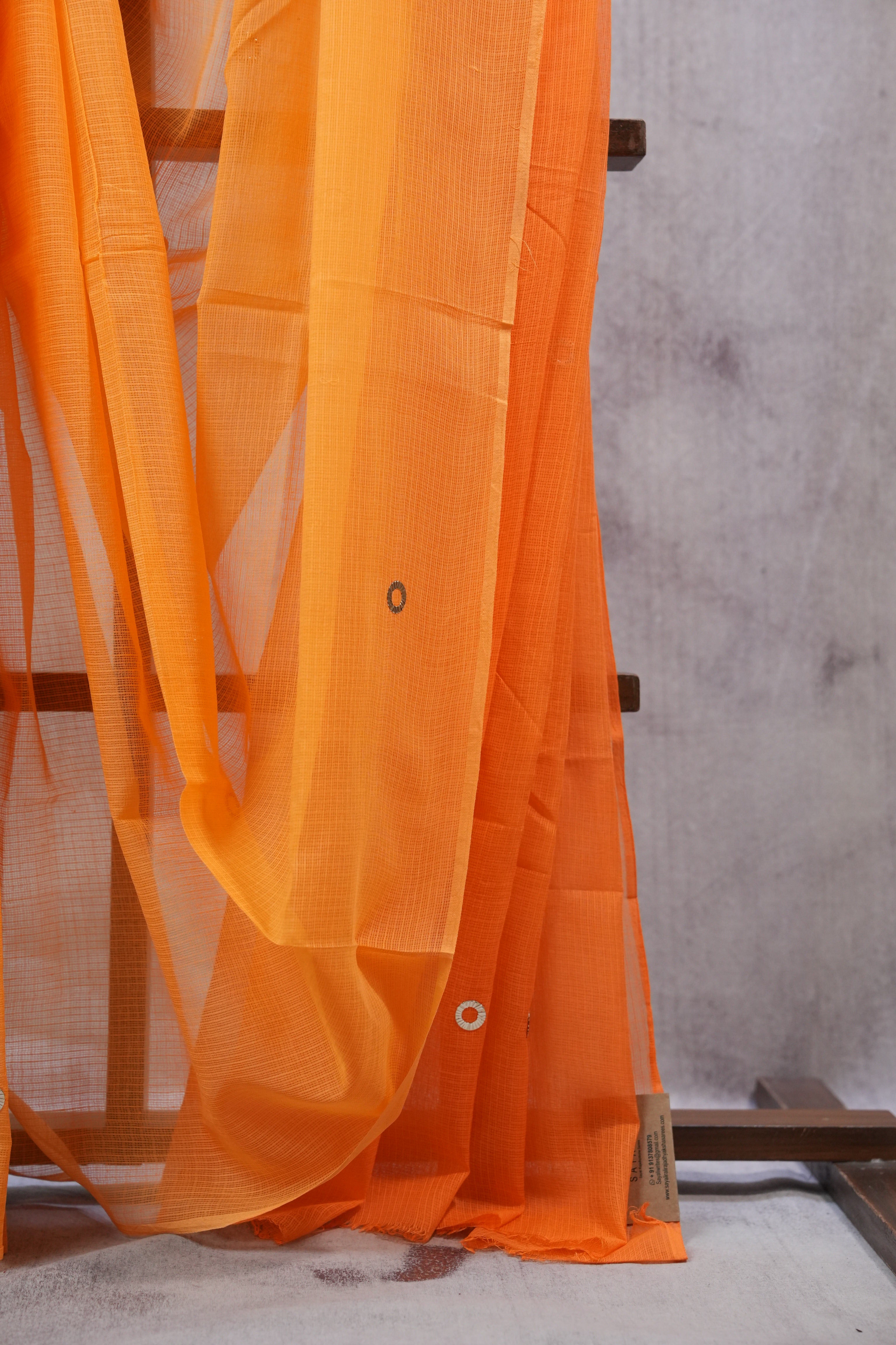 Orange HBP Kota Doria Saree - SROKDS122