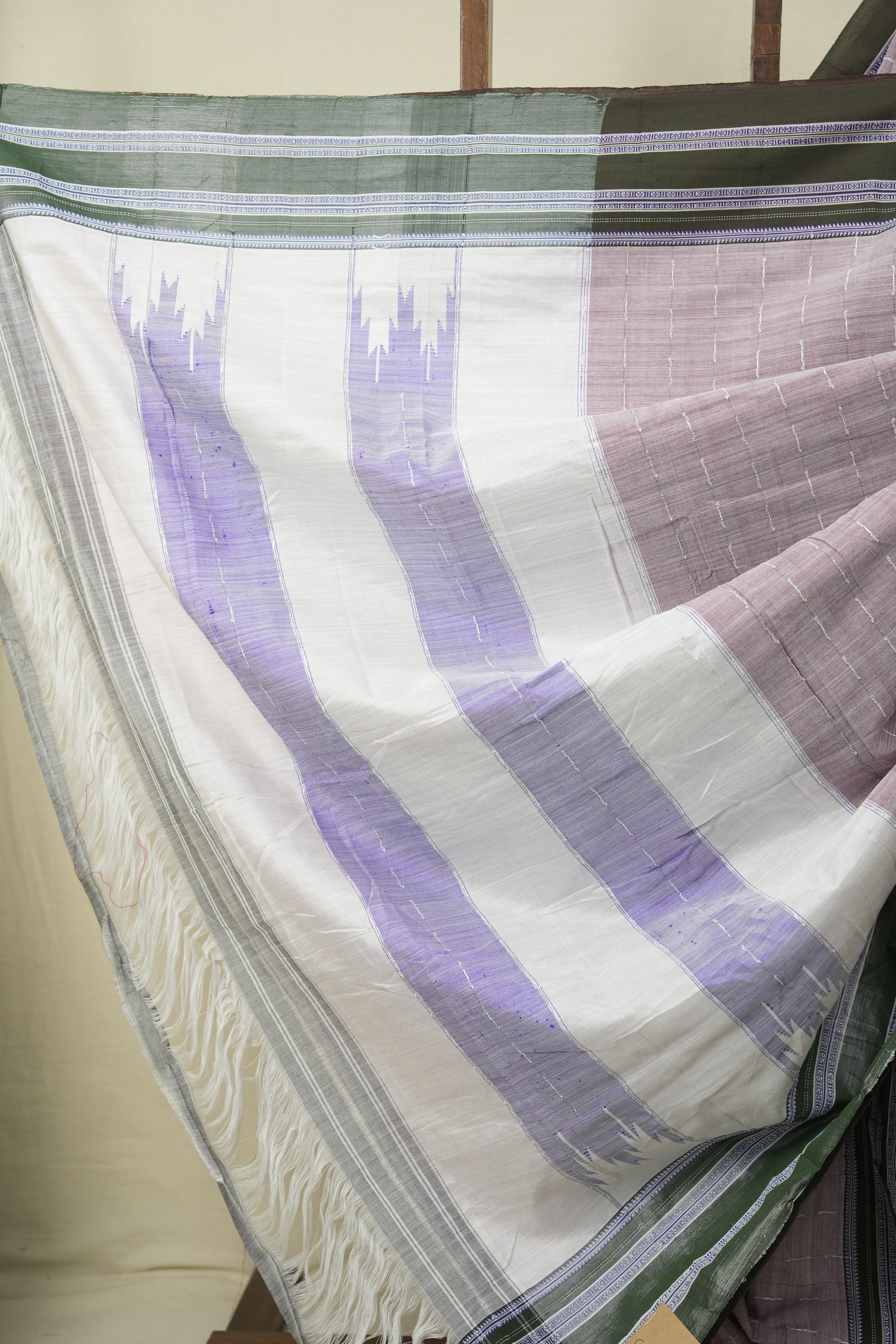 Mauve Cotton IIkal Saree - SRMCIS1093