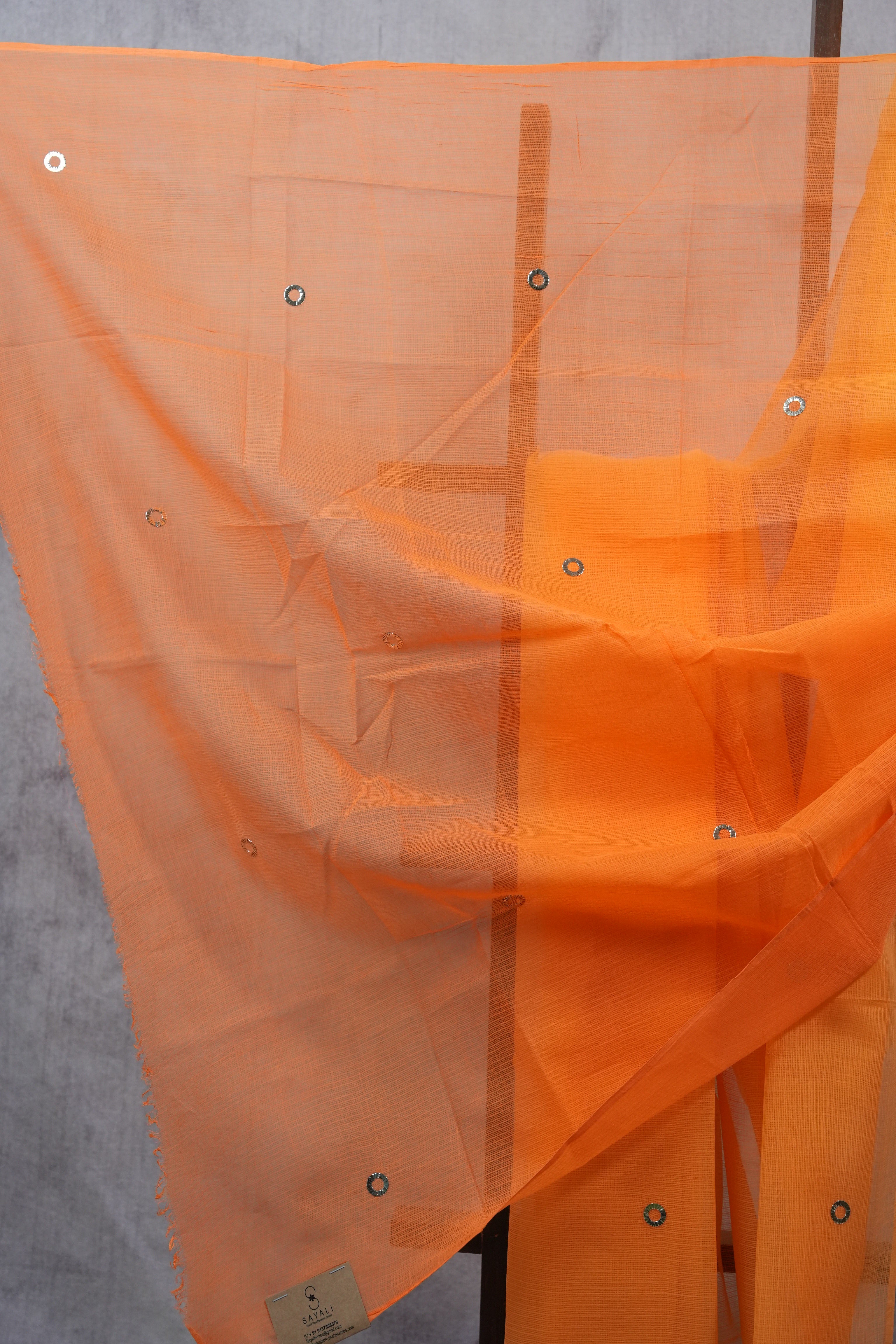 Orange HBP Kota Doria Saree - SROKDS122