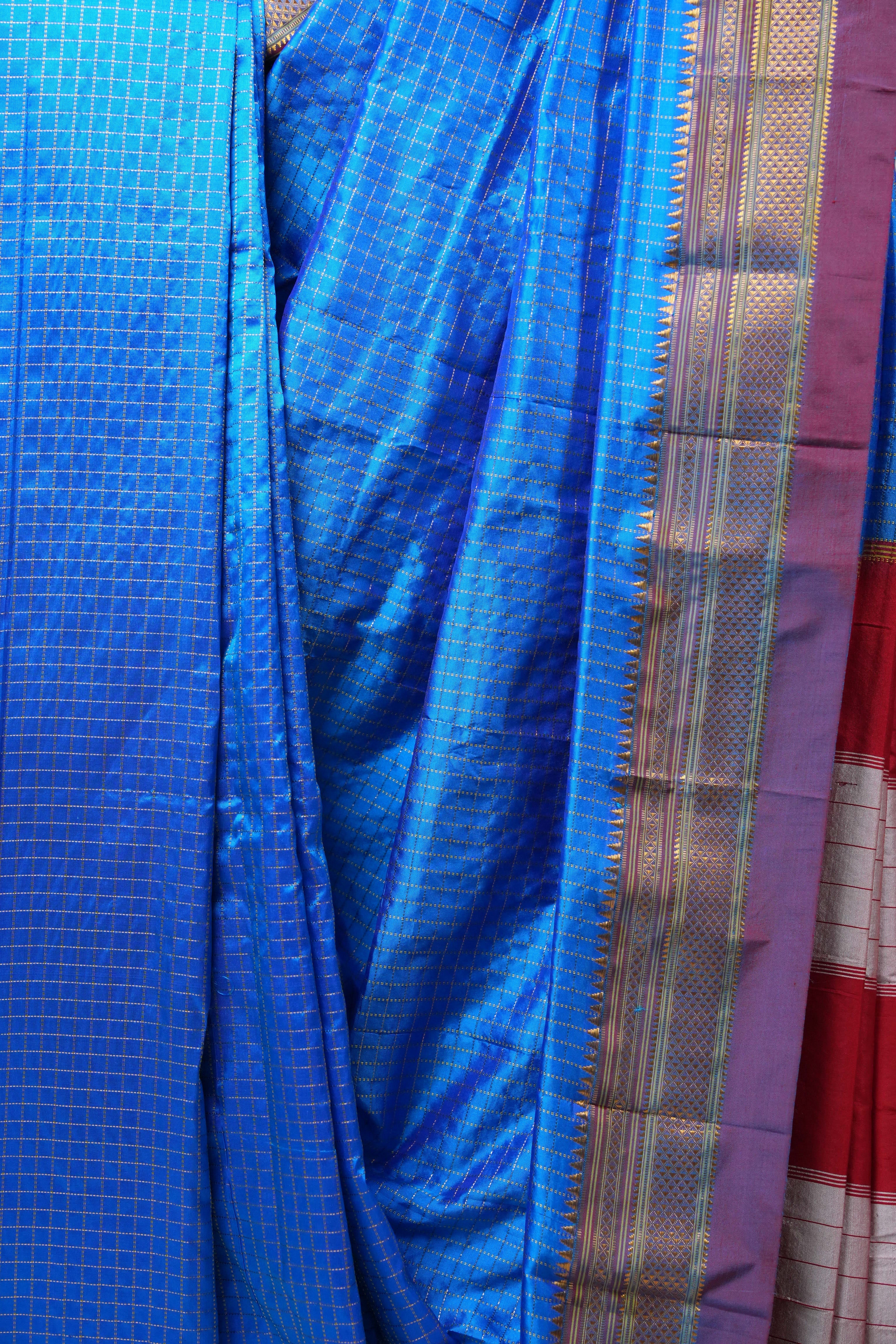 Blue Silk Ilkal Saree - SRBSIS142
