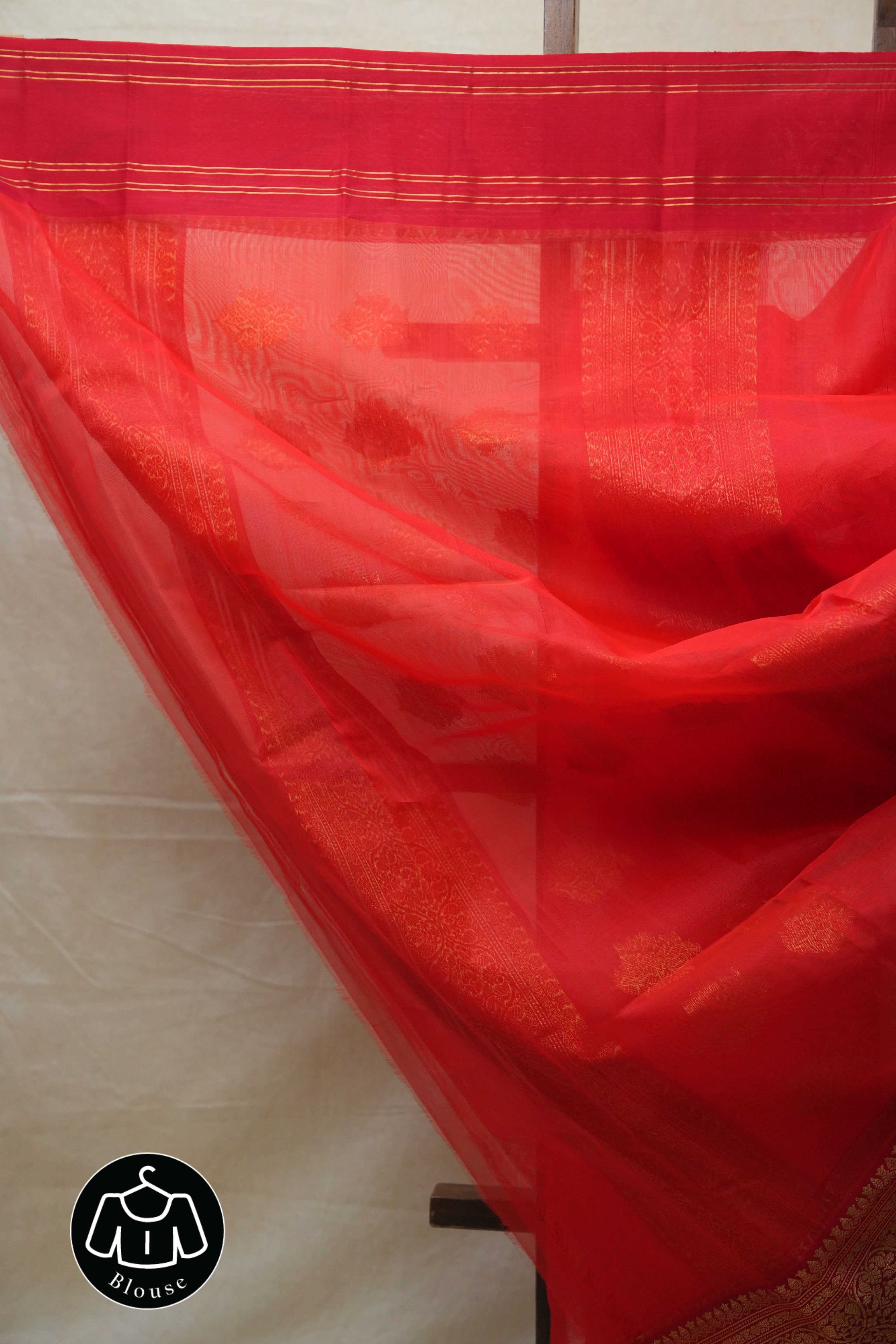 Red Chanderi Silk Saree - SRRCSS333