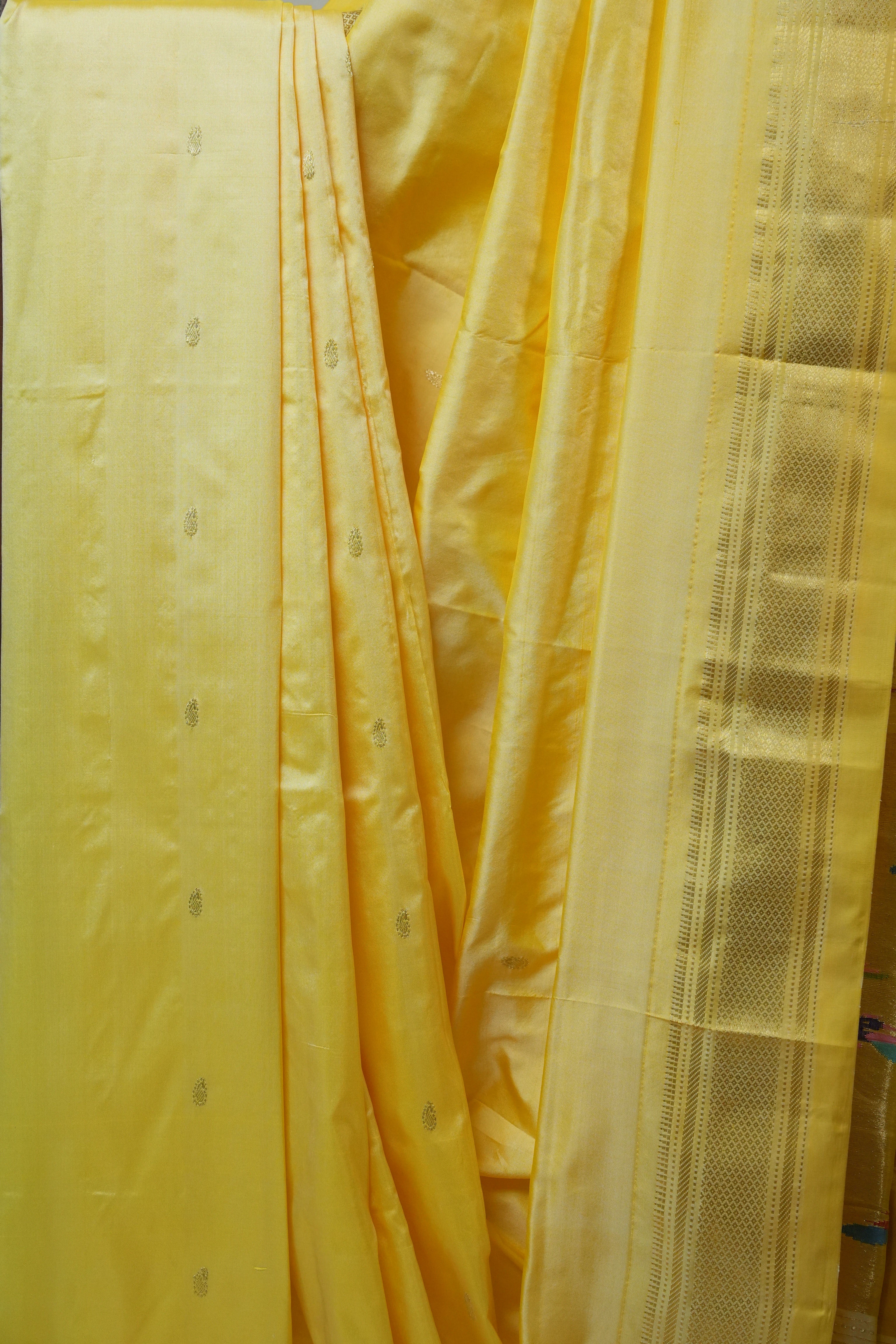 Yellow Silk Paithani Saree - SRYSPS604