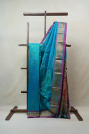 Peacock Blue Silk Paithani Saree - SRPBSPS603