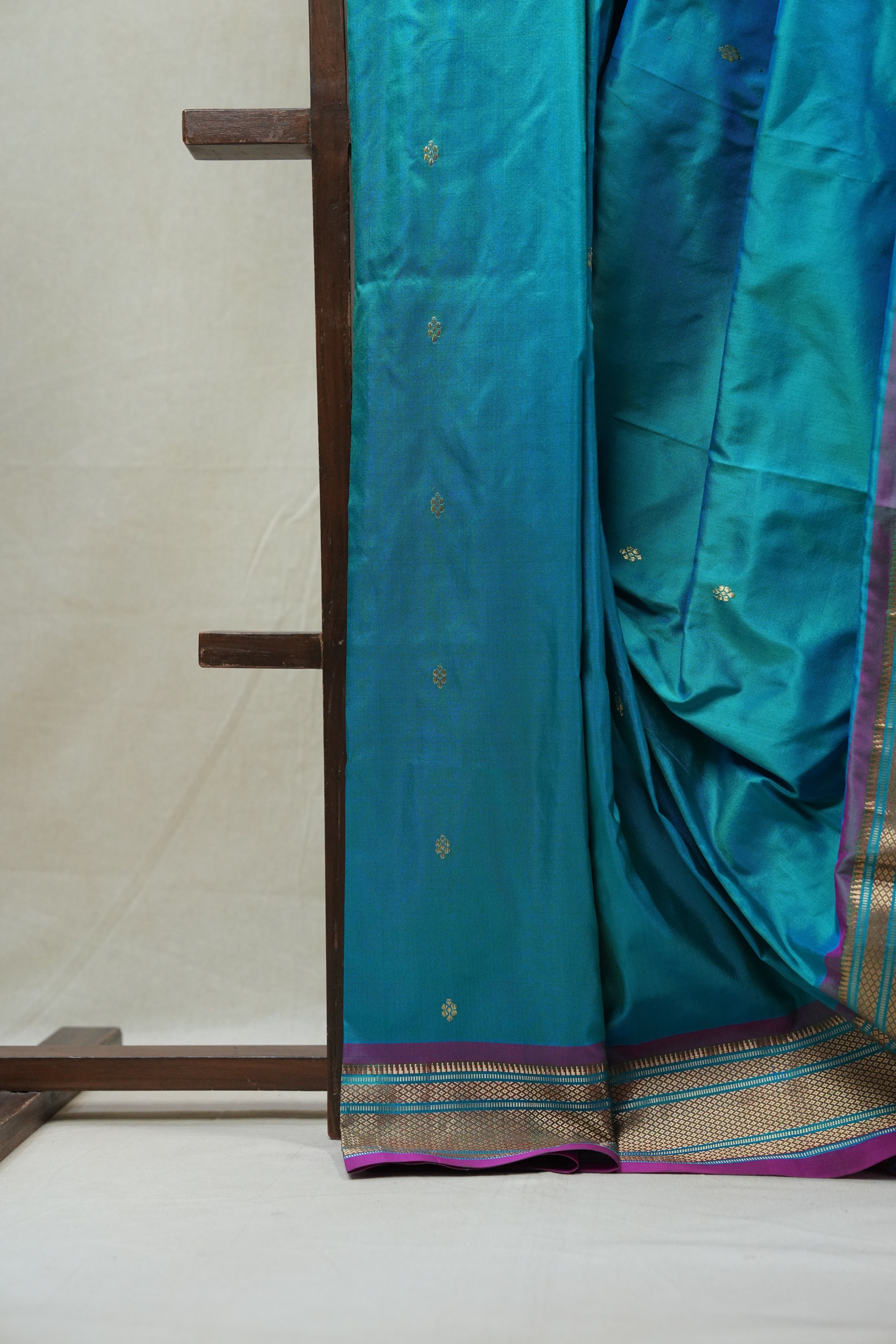 Peacock Blue Silk Paithani Saree - SRPBSPS603