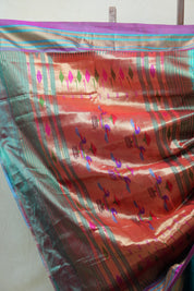 Peacock Blue Silk Paithani Saree - SRPBSPS603