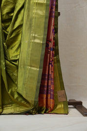 Olive Silk Paithani Saree - SROSPS617