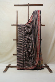 Black HBP Cotton Saree - SRBCS2653