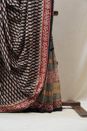 Black HBP Cotton Saree - SRBCS2653