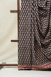 Black HBP Cotton Saree - SRBCS2653