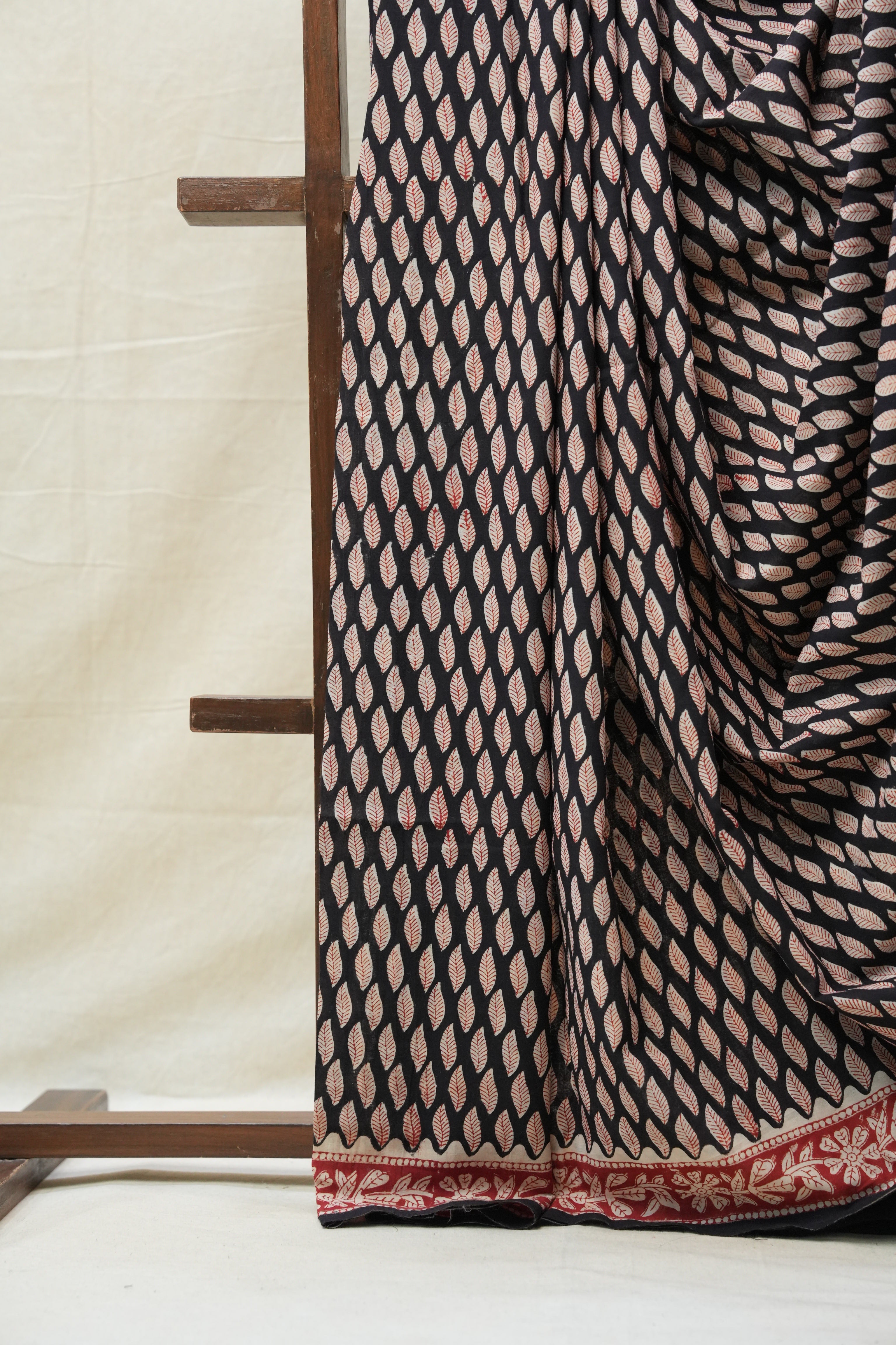 Black HBP Cotton Saree - SRBCS2653