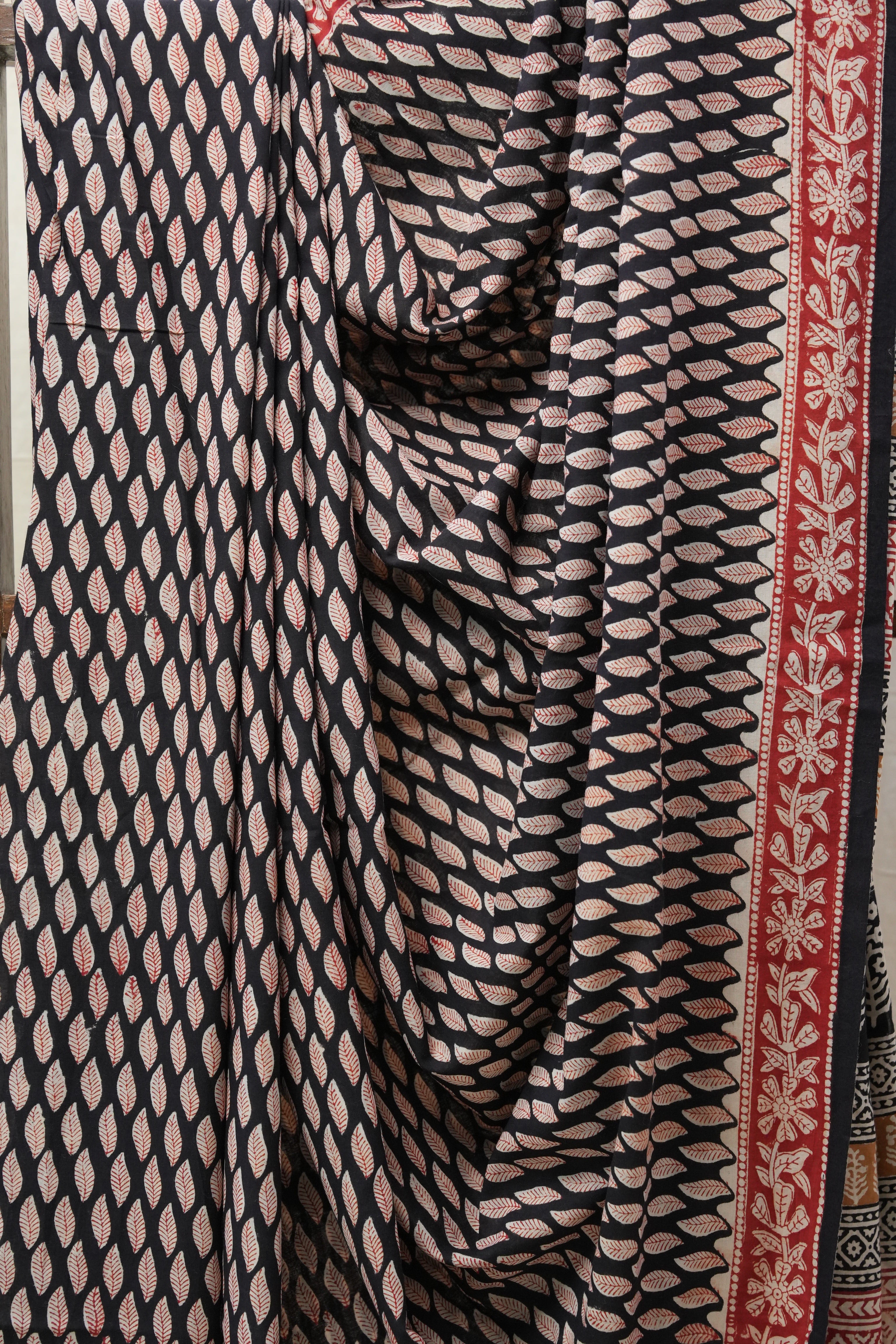 Black HBP Cotton Saree - SRBCS2653