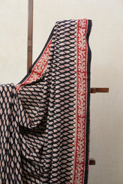 Black HBP Cotton Saree - SRBCS2653