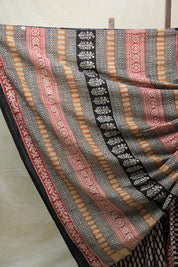 Black HBP Cotton Saree - SRBCS2653