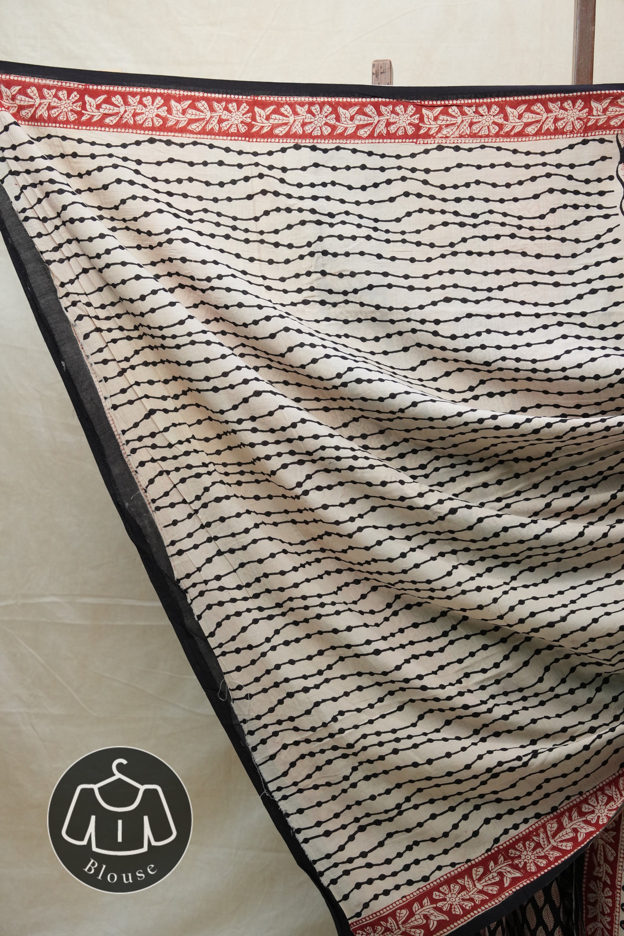 Black HBP Cotton Saree - SRBCS2653