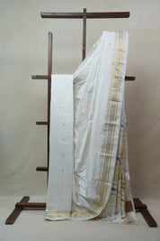 White Silk Paithani Saree (DEFECT) - SRWSPS61-PI