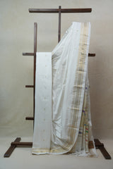 White Silk Paithani Saree (DEFECT) - SRWSPS61-PI