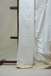 White Silk Paithani Saree (DEFECT) - SRWSPS61-PI