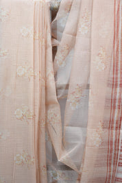 Peach HBP Kota Doria Saree - SRPKDS113