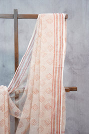 Peach HBP Kota Doria Saree - SRPKDS112
