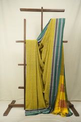 Olive Green Cotton IIkal Saree - SROGCIS1091