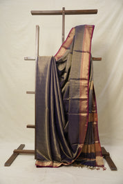 Dual Tone Purple  Maheshwari Tissue Saree - SRDTPMTS690