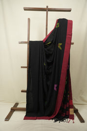 Black Bengal Cotton Jamdani Saree - SRBBCJS259