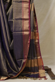 Dual Tone Purple  Maheshwari Tissue Saree - SRDTPMTS690
