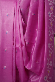 Barbie Pink Jamdani Tussar Silk Saree - SRBPJTSS0007